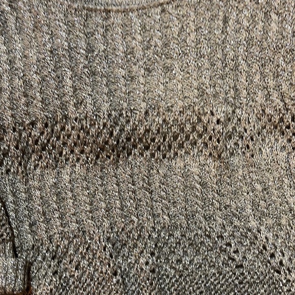 Gold Shimmery Crochet Sweater - Picture 4 of 9